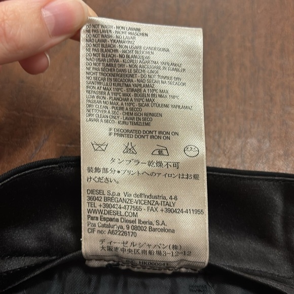 Diesel Slim Fit Black Slacks Pants Size 24 - Picture 8 of 8